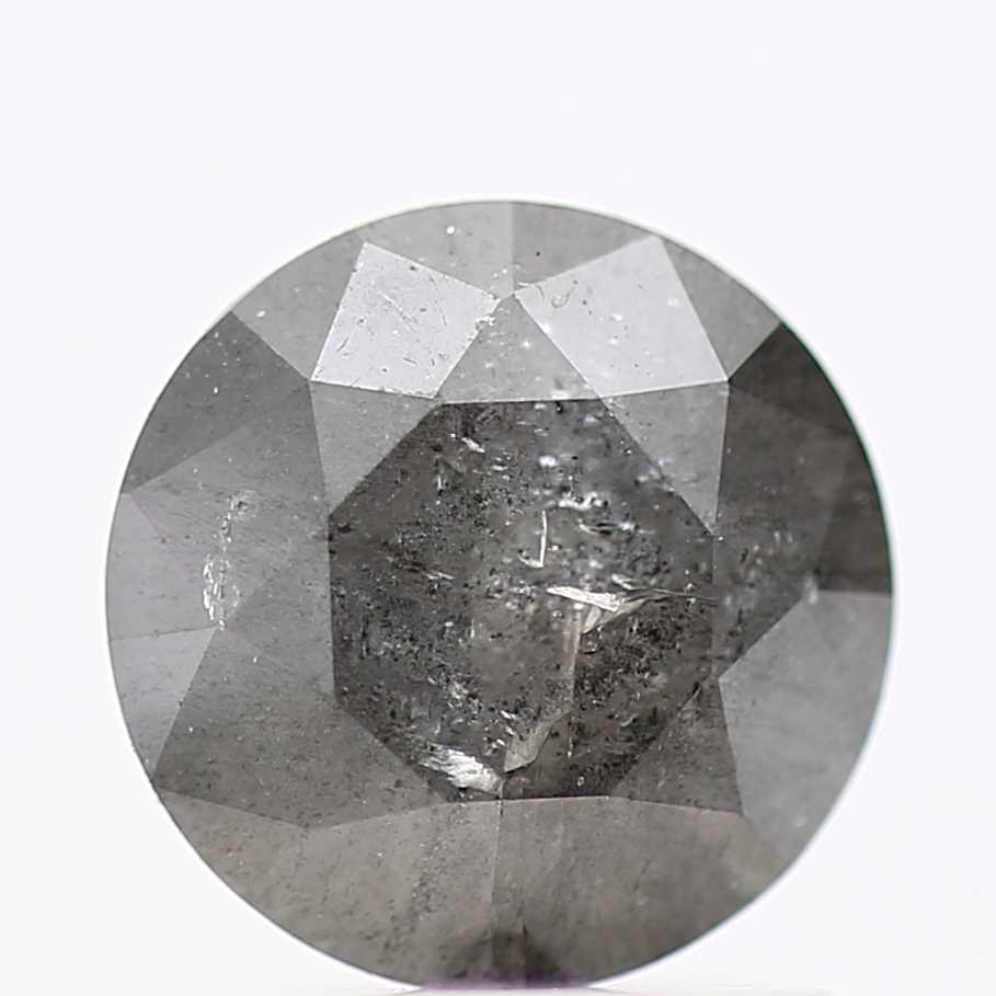 1.07 Carat Salt and Pepper Gray Fancy Round Shape Brilliant Cut Natural Loose Diamond